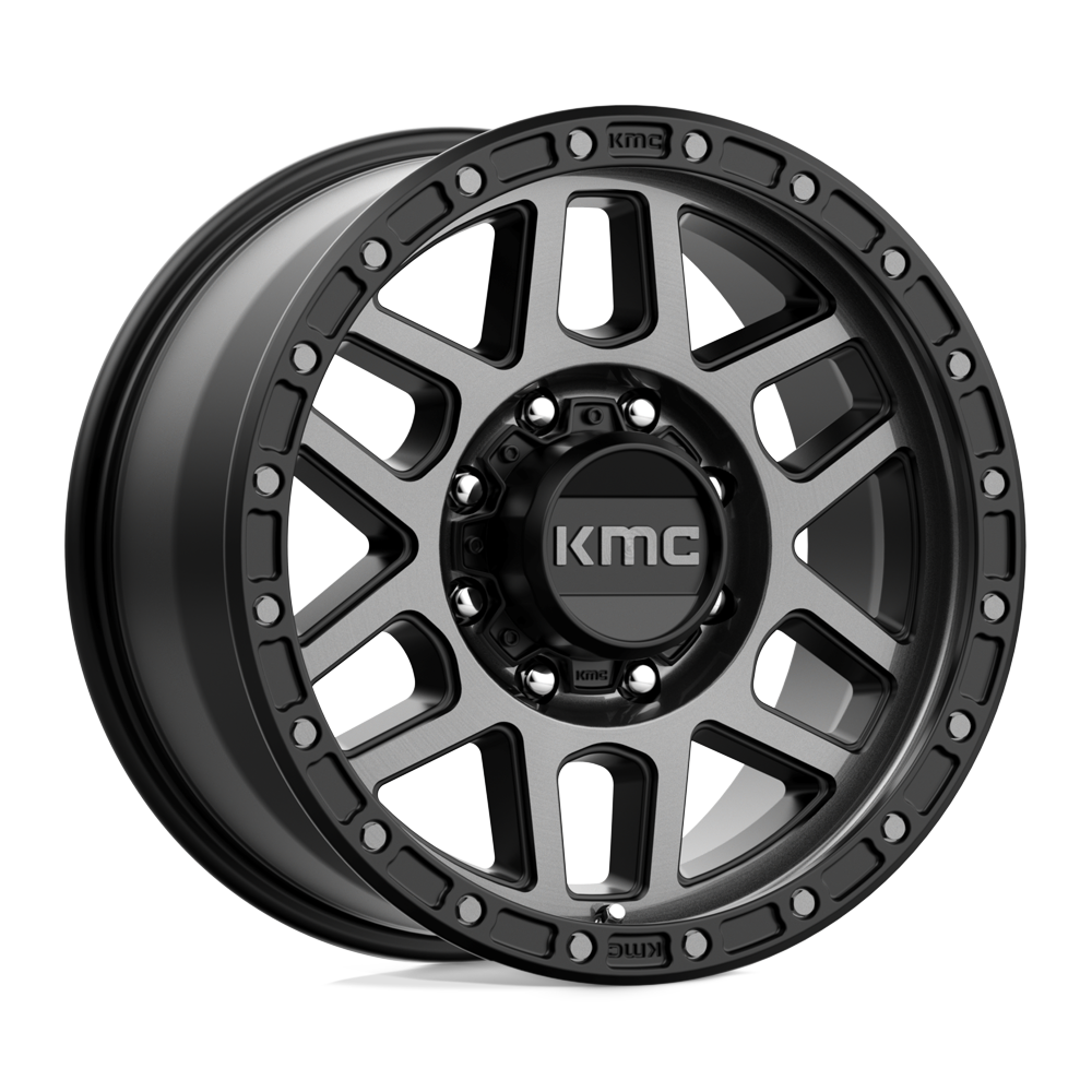 KMC KM544 MESA SATIN BLACK W/ GRAY TINT 18X9 8x180 et18 124.2