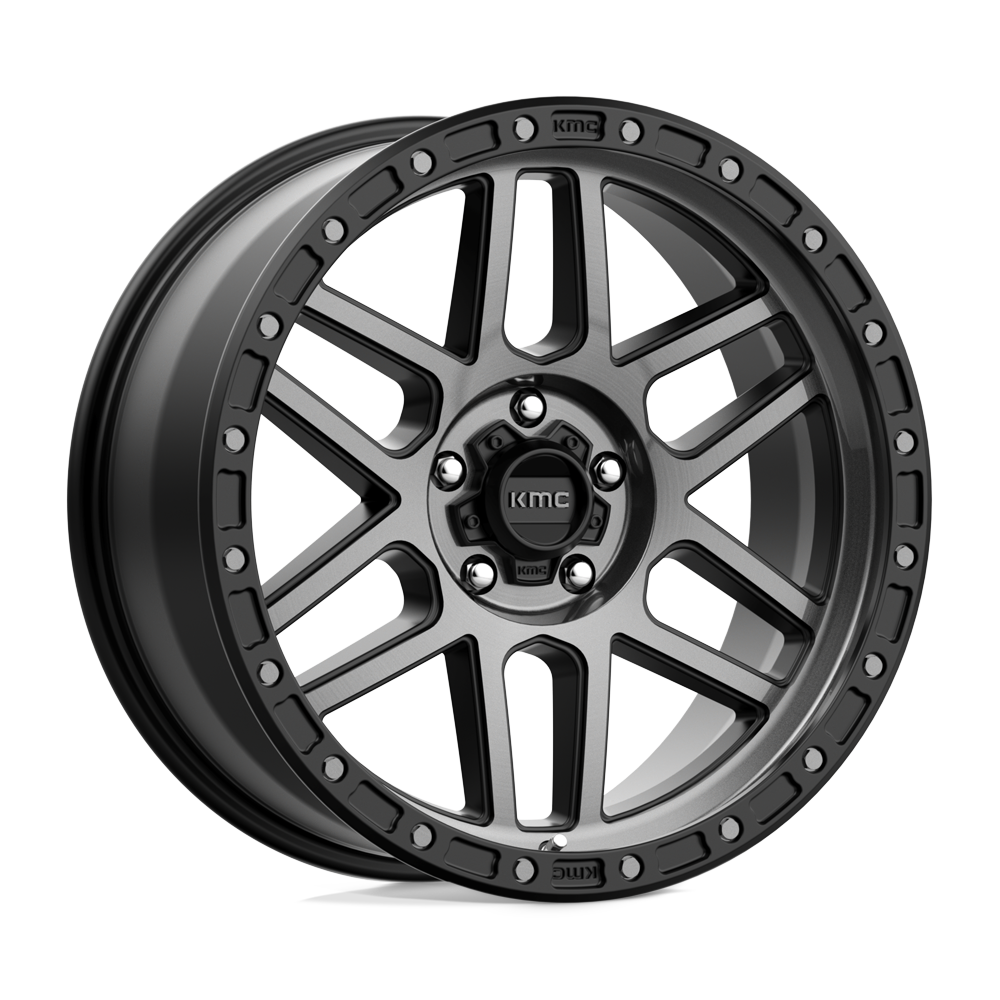 KMC KM544 MESA SATIN BLACK W/ GRAY TINT 17X9 5x127 et-12 71.5
