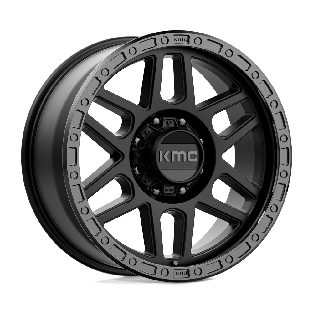 KMC KM544 MESA SATIN BLACK W/ GLOSS BLACK LIP 17X9 8x165.1 et-12 125.1