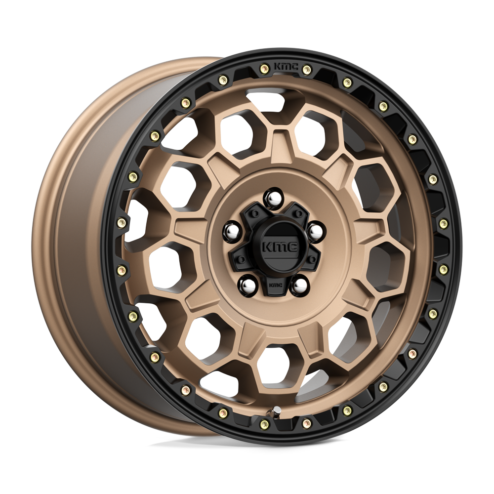 KMC KM545 TREK MATTE BRONZE W/ BLACK LIP 17X8 5x108 et38 72.56