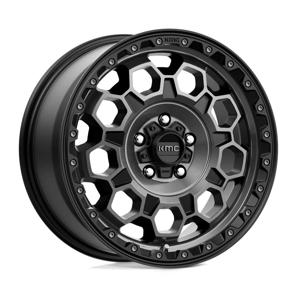 KMC KM545 TREK SATIN BLACK W/ GRAY TINT 17X8 5x108 et38 72.56