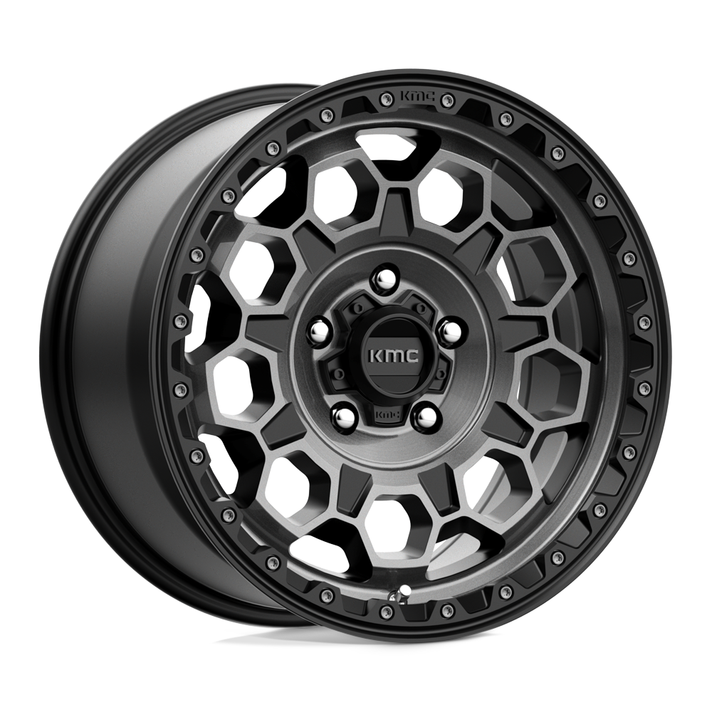 KMC KM545 TREK SATIN BLACK W/ GRAY TINT 17X9 5x127 et18 71.5