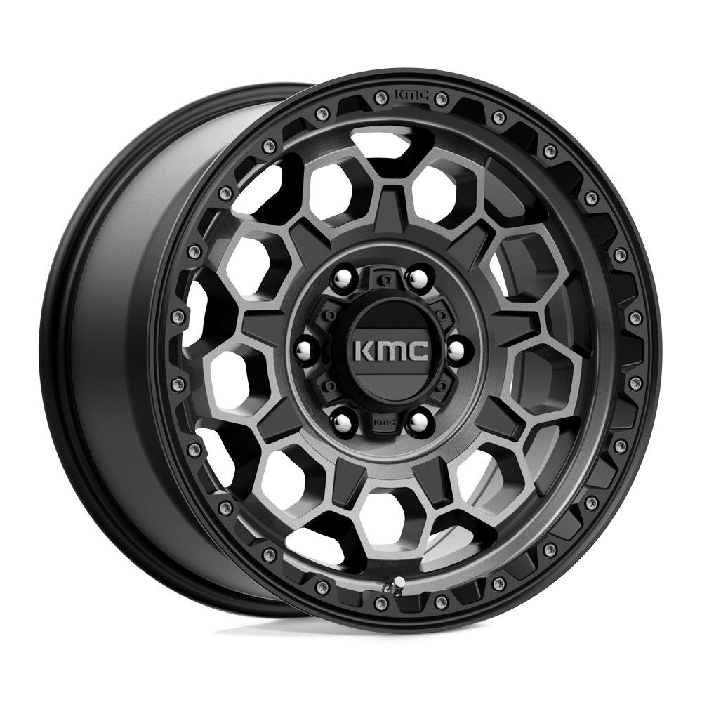 KMC KM545 TREK SATIN BLACK W/ GRAY TINT 17X9 6x120 et18 66.9