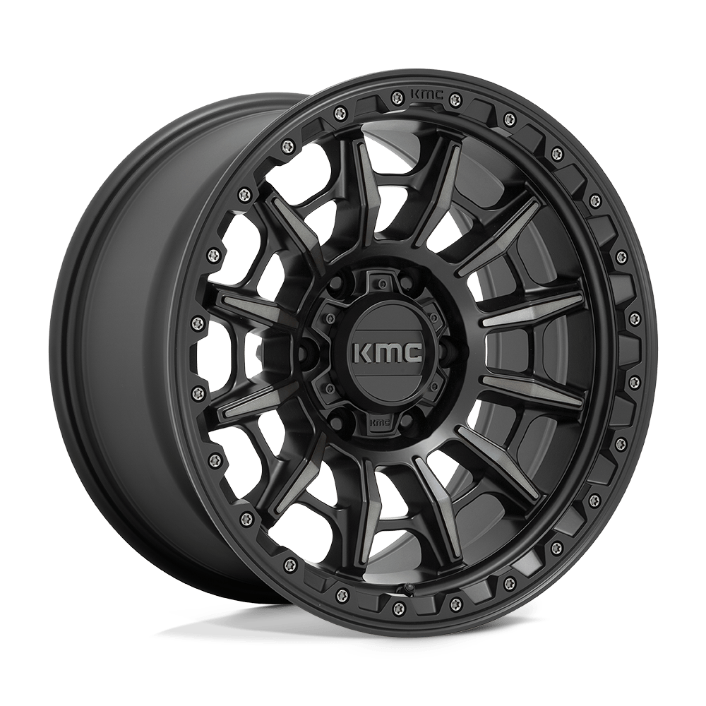 KMC KM547 CARNAGE SATIN BLACK W/ GRAY TINT 17X9 5x127 et0 71.5