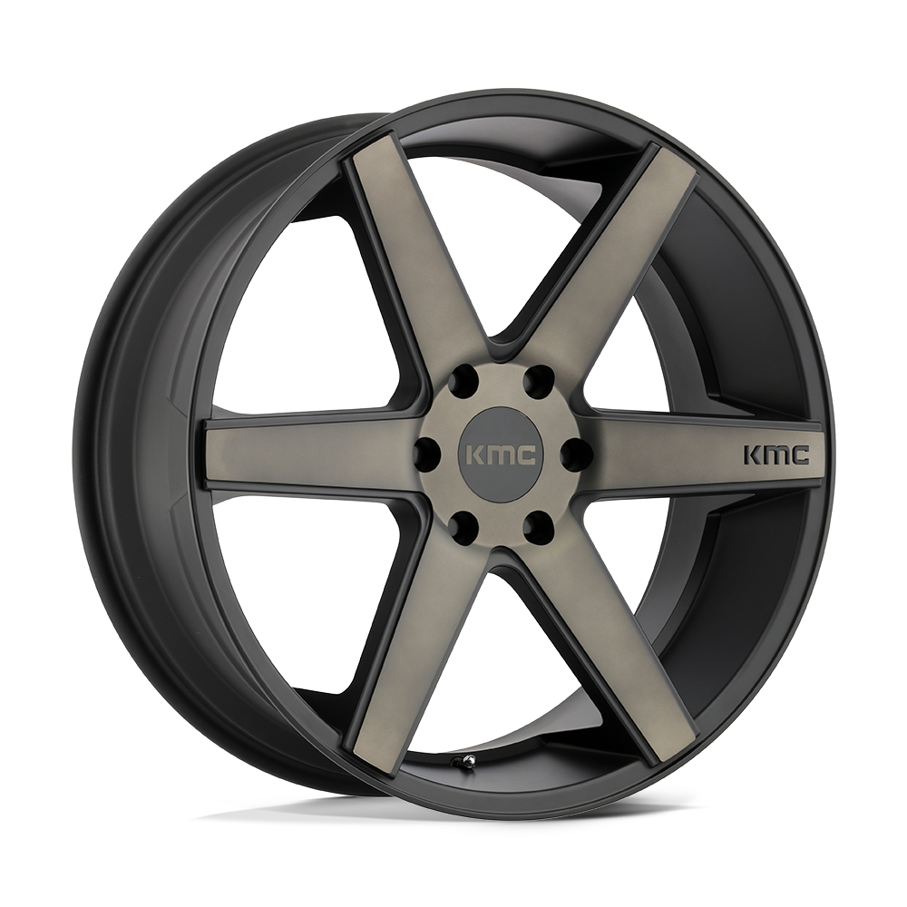 KMC KM704 DISTRICT TRUCK MATTE BLACK W/ DARK TINT 20X8.5 6x135 et38 87.1