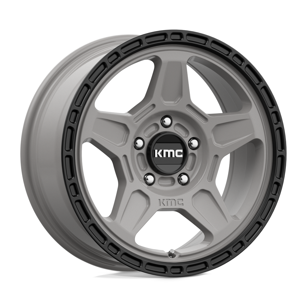 KMC KM721 ALPINE SATIN GRAY W/ BLACK LIP 16X7 5x100 et15 72.56
