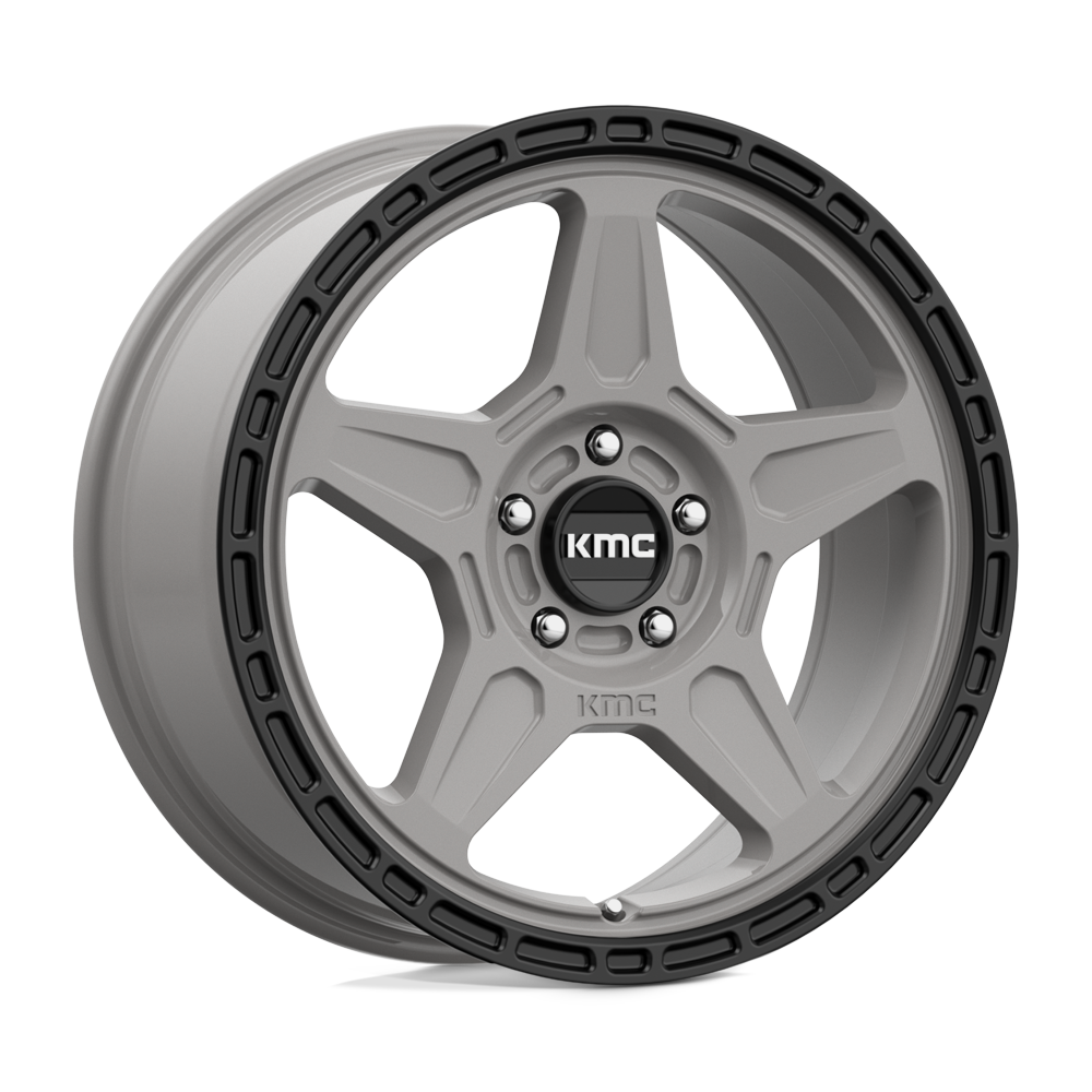 KMC KM721 ALPINE SATIN GRAY W/ BLACK LIP 18X8 5x120 et38 74.1