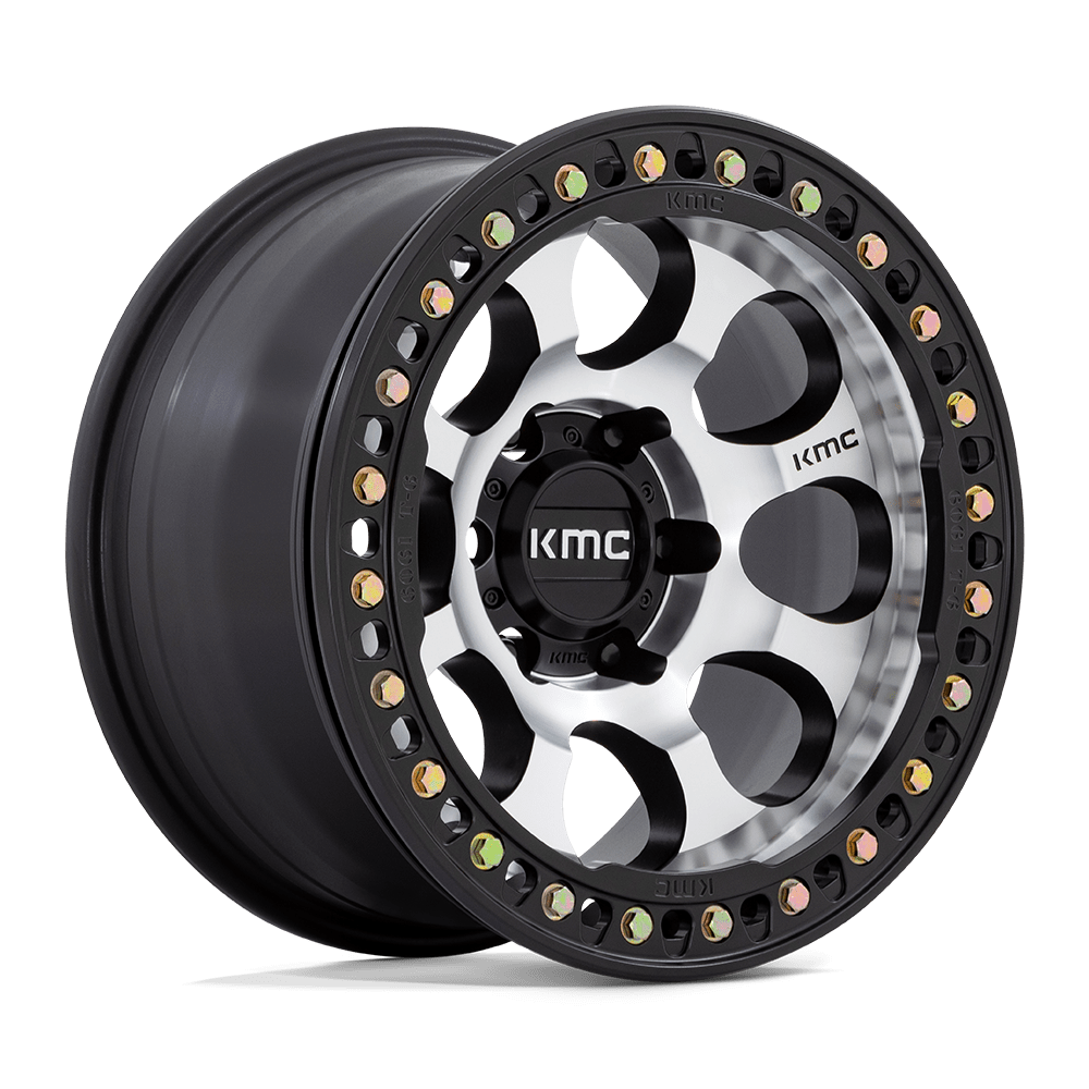 KMC KM237 RIOT BEADLOCK MACHINED FACE SATIN BLACK WINDOWS & RING 17X9 5x127 et-38 71.5