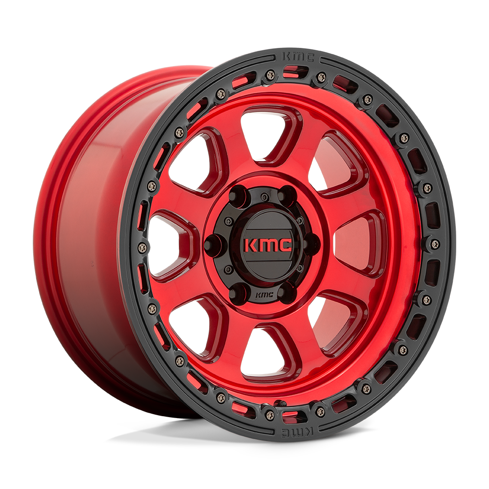 KMC KM548 CHASE CANDY RED W/ BLACK LIP 18X9 8x180 et0 124.2