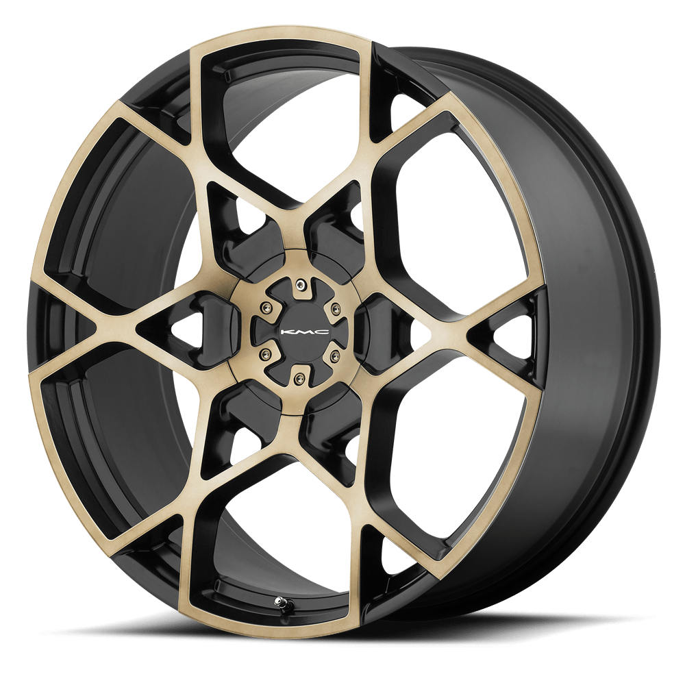 KMC KM695 CROSSHAIR SATIN BLACK W MACHINED DARK TINT FACE 22X9 6x135/6x139.7 et35 100.3