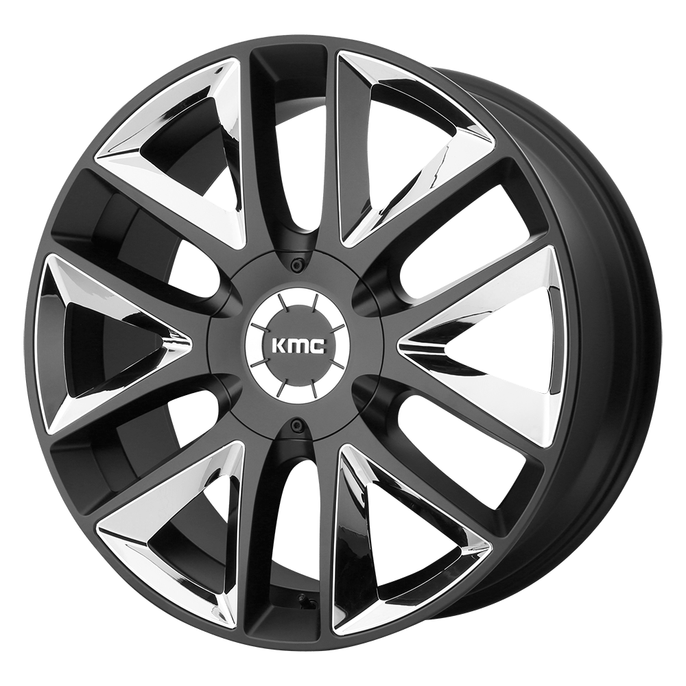 KMC KM710 TAKEDOWN SATIN BLACK W/ CHROME INSERTS 22X9.5 6x135/6x139.7 et30 100.3