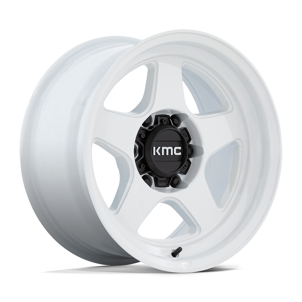 KMC KM728 LOBO GLOSS WHITE 17X8.5 6x120 et-10 66.9