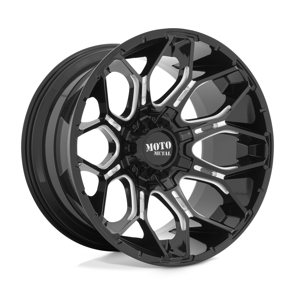 Moto Metal MO808 SNIPER GLOSS BLACK MILLED 22X12 6x135/6x139.7 et-44 106.1