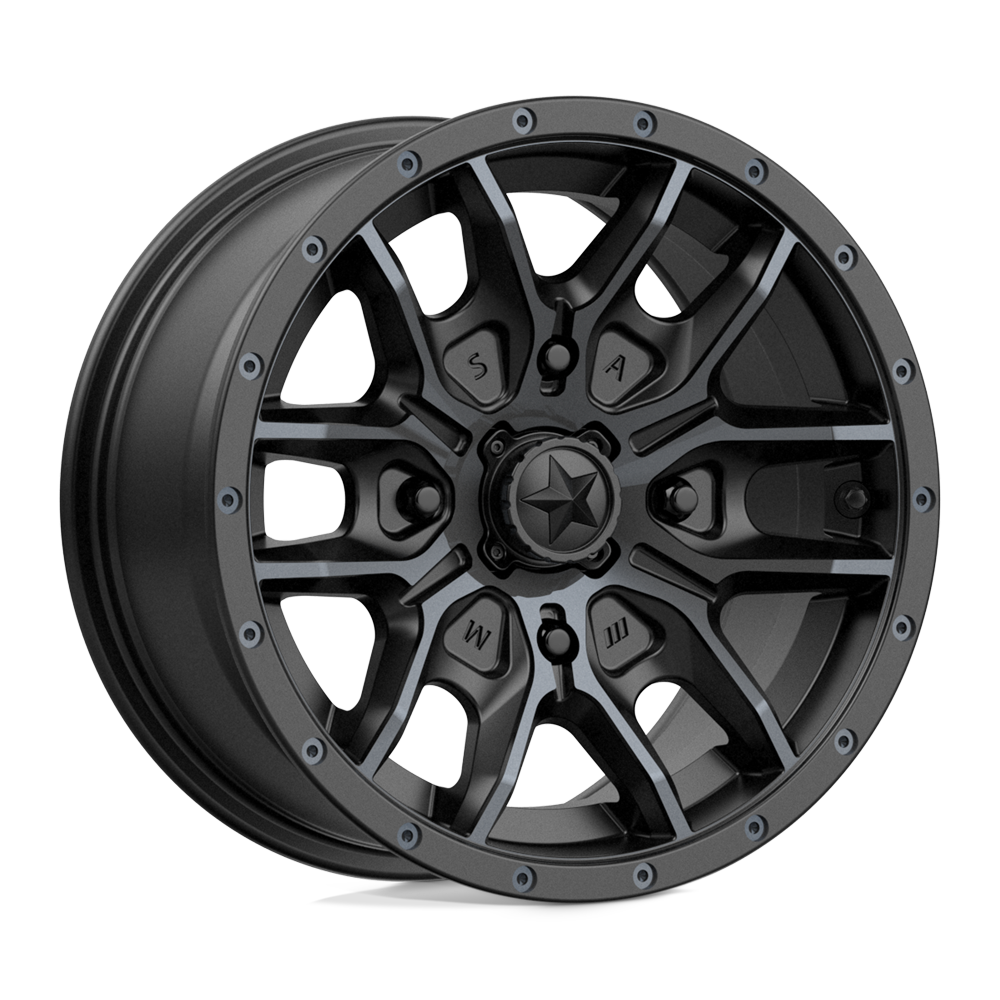 MSA Offroad Wheels M43 FANG SATIN BLACK W/ TITANIUM TINT 14X7 4x110 et10 86