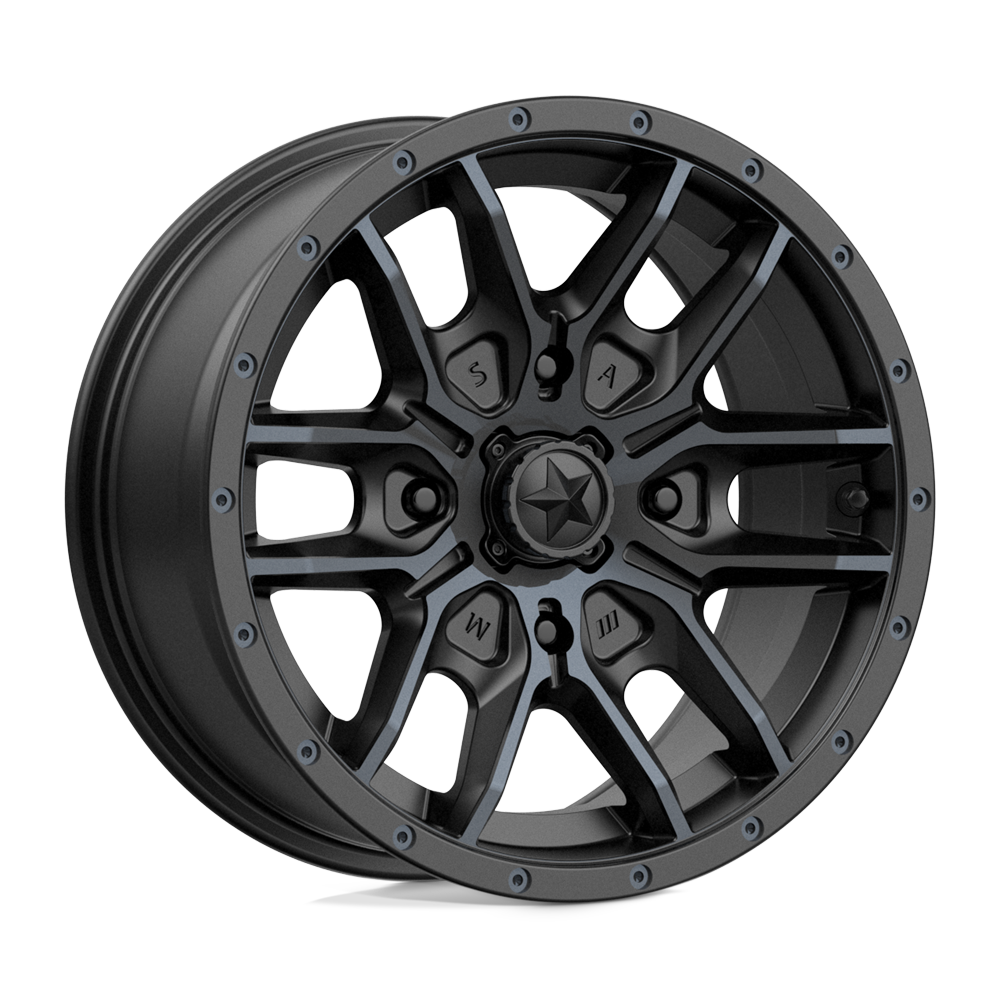 MSA Offroad Wheels M43 FANG SATIN BLACK W/ TITANIUM TINT 15X7 4x156 et10 132
