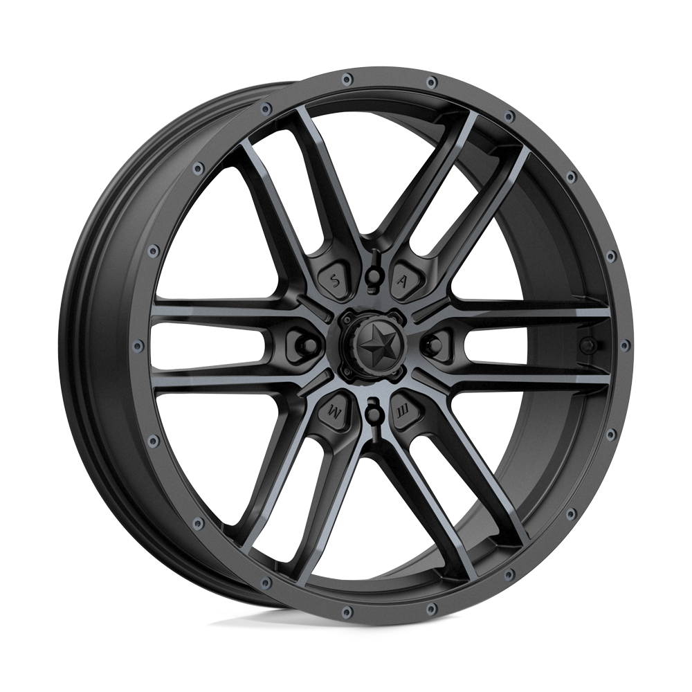 MSA Offroad Wheels M43 FANG SATIN BLACK W/ TITANIUM TINT 20X7 4x156 et10 132
