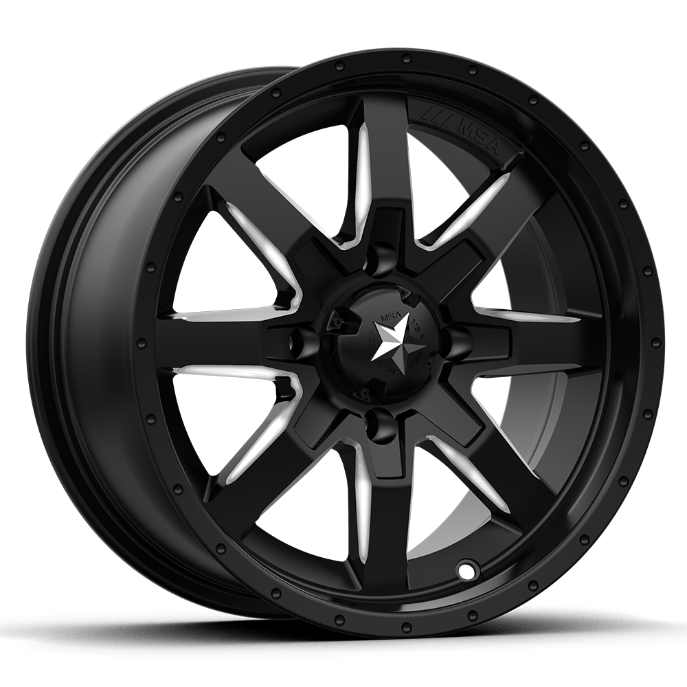 MSA Offroad Wheels M25 ROCKER MILLED FLAT BLACK 14X7 4x156 et10 132