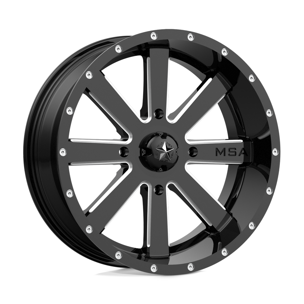 MSA Offroad Wheels M34 FLASH GLOSS BLACK MILLED 22X7 4x156 et0 132