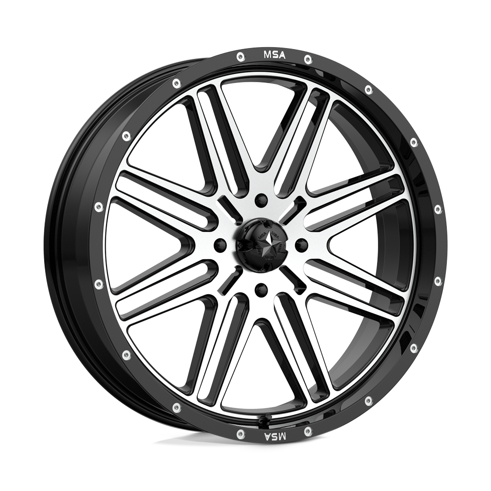 MSA Offroad Wheels M38 BRUTE GLOSS BLACK MACHINED 22X7 4x156 et10 132