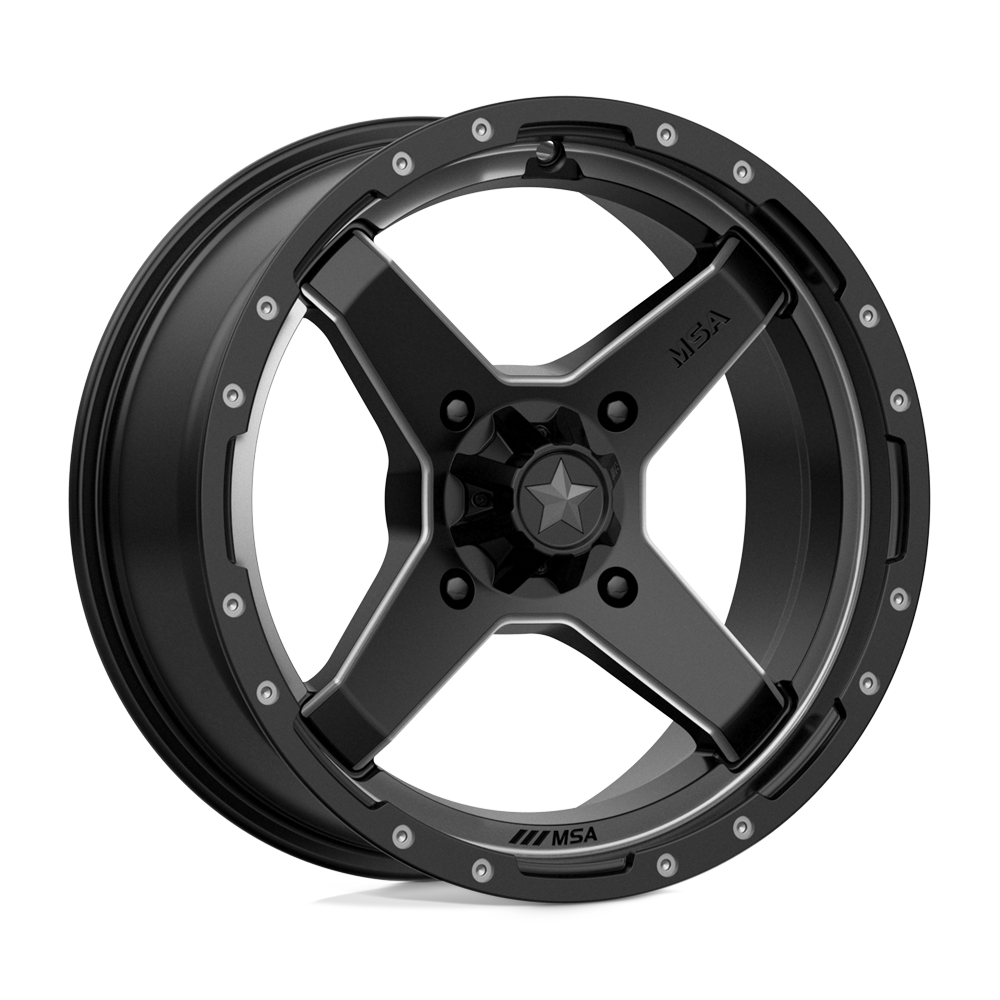 MSA Offroad Wheels M39 CROSS SATIN BLACK W/ TITANIUM TINT 16X7 4x137 et10 112.1