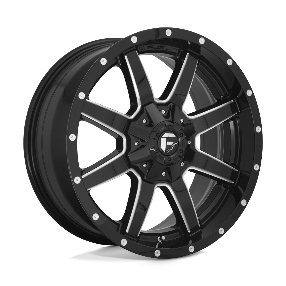 Fuel 1PC D610 MAVERICK GLOSS BLACK MILLED 22X12 5x139.7/5x150 et-44 110.1
