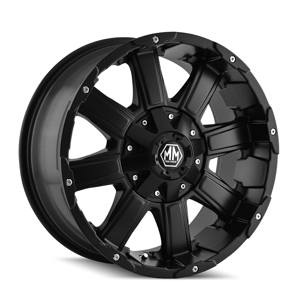 MAYHEM CHAOS MATTE BLACK 18x9.0 5x127/5x139.7 et18 87