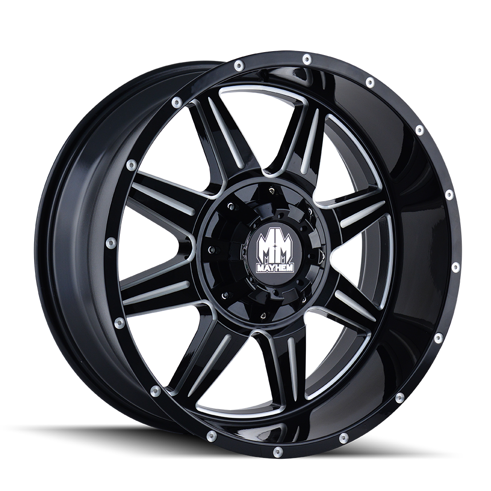 MAYHEM MONSTIR GLOSS BLACK MILLED 22x10.0 6x135/6x139.7 et-19 106