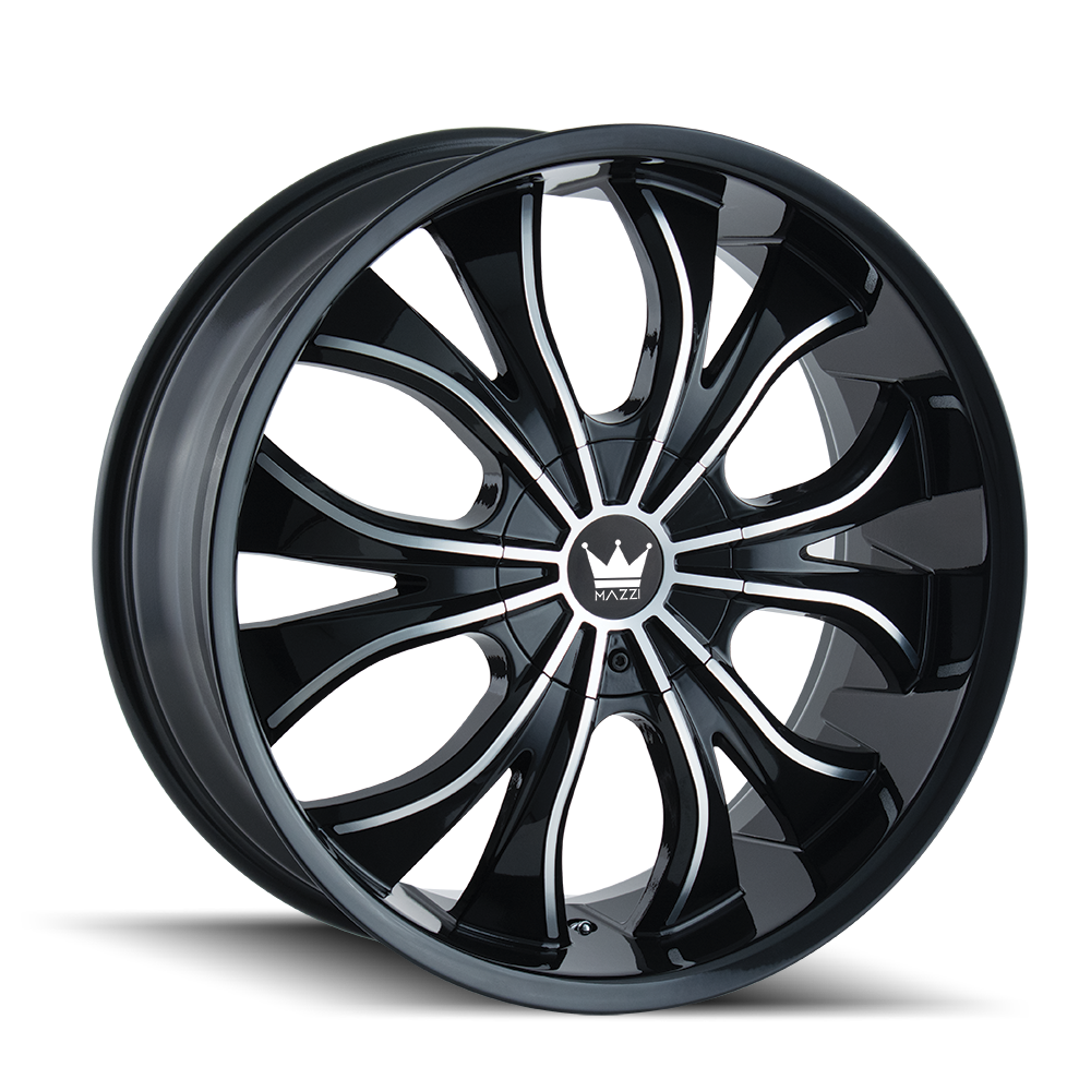MAZZI HUSTLER GLOSS BLACK MACHINED 22x9.5 6x135/6x139.7 et30 106