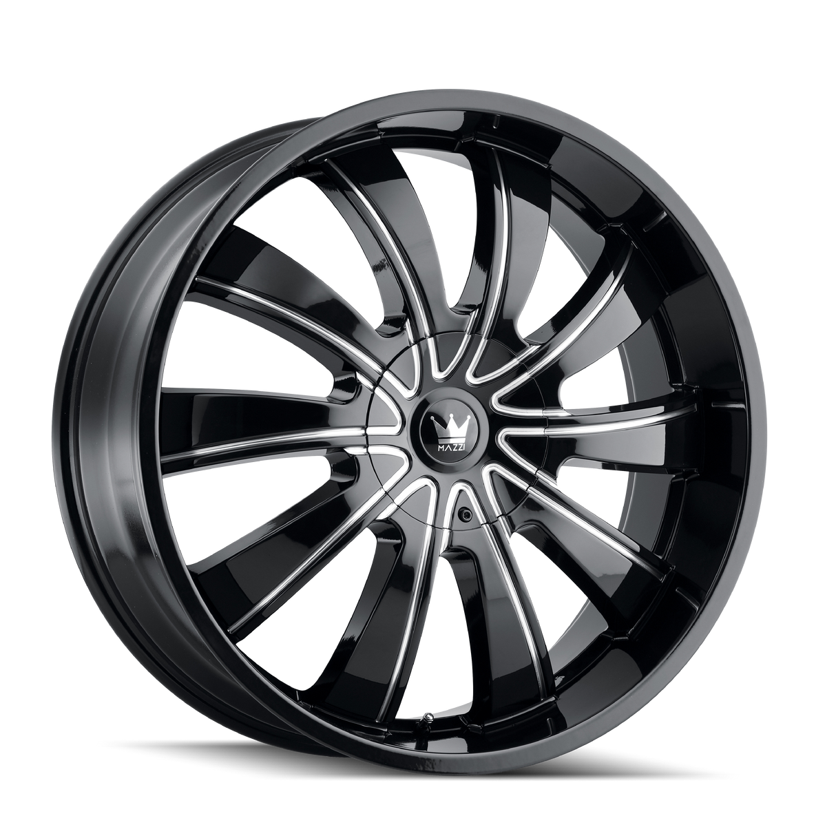 MAZZI ROLLA GLOSS BLACK MILLED 24x9.5 5x127/5x139.7 et18 87