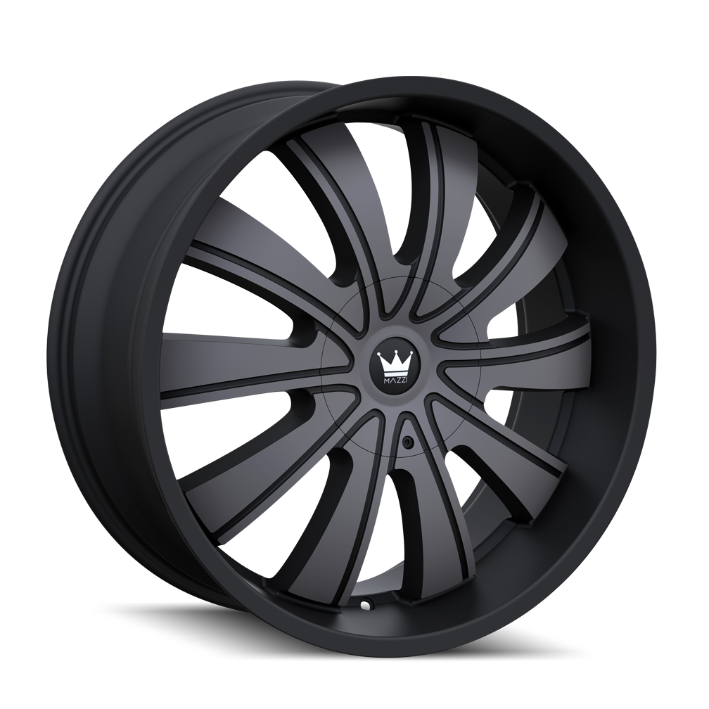 MAZZI ROLLA MATTE BLACK MACHINED WITH DARK 24x9.5 5x127/5x139.7 et18 87