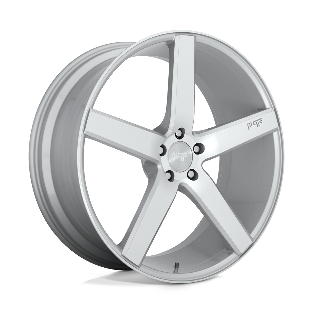 Niche 1PC M135 MILAN GLOSS SILVER MACHINED 19X8.5 5x114.3 et35 72.56
