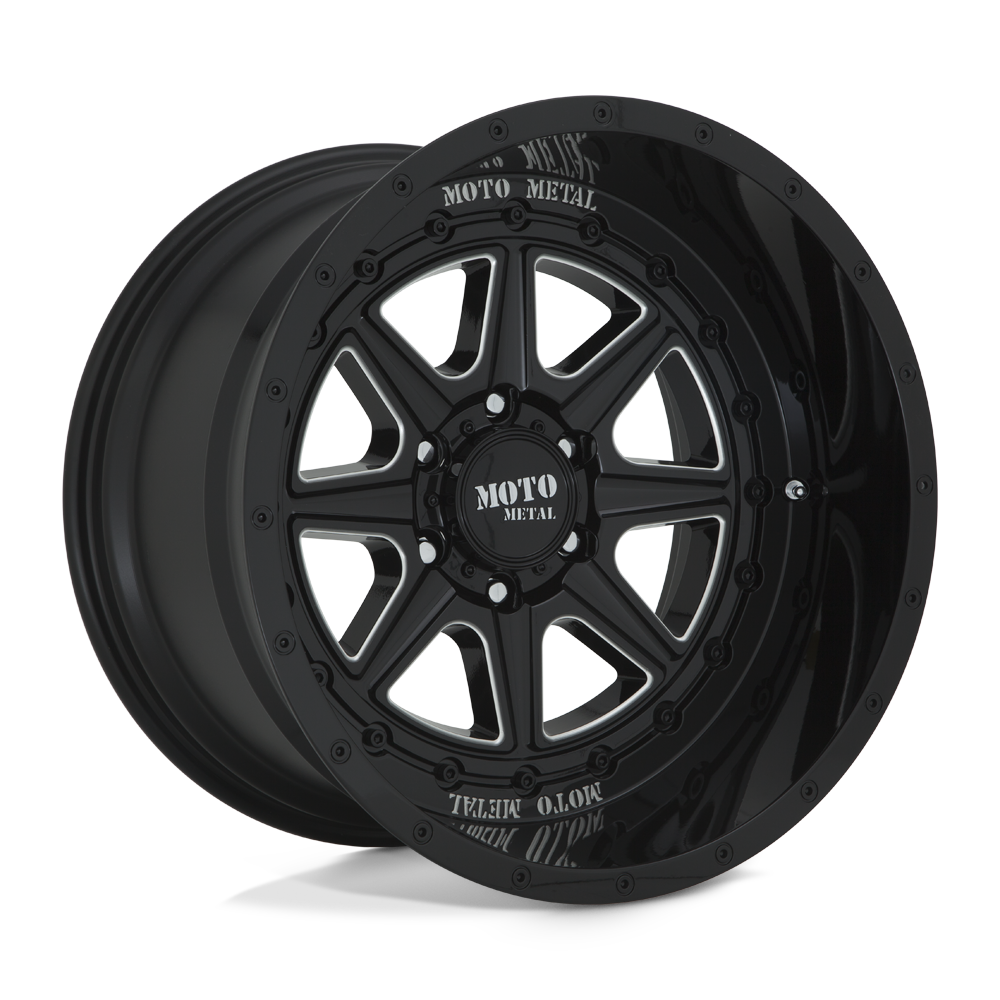 Moto Metal MO801 PHANTOM GLOSS BLACK MILLED 20X12 6x139.7 et-44 106.1