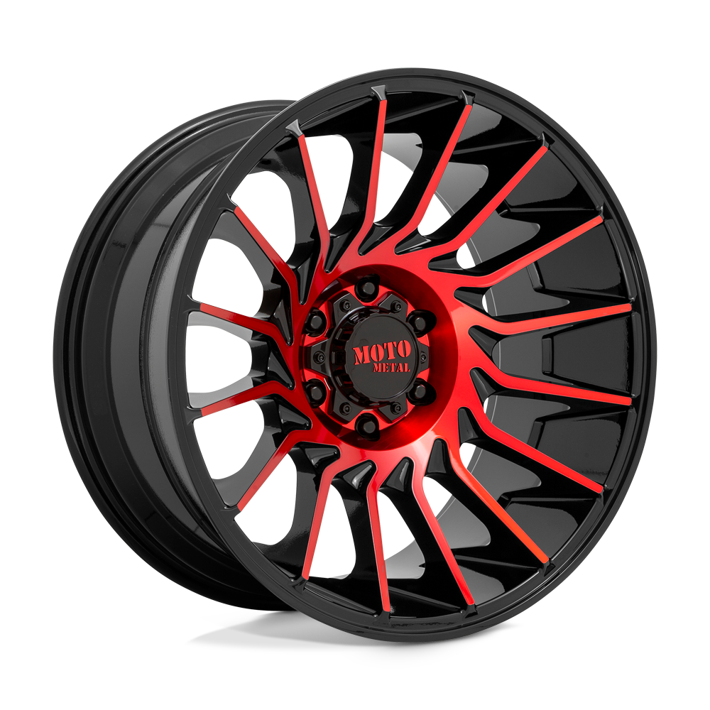 Moto Metal MO807 GLOSS BLACK MACHINED W/ RED TINT 22X10 8x165.1 et-18 125.1