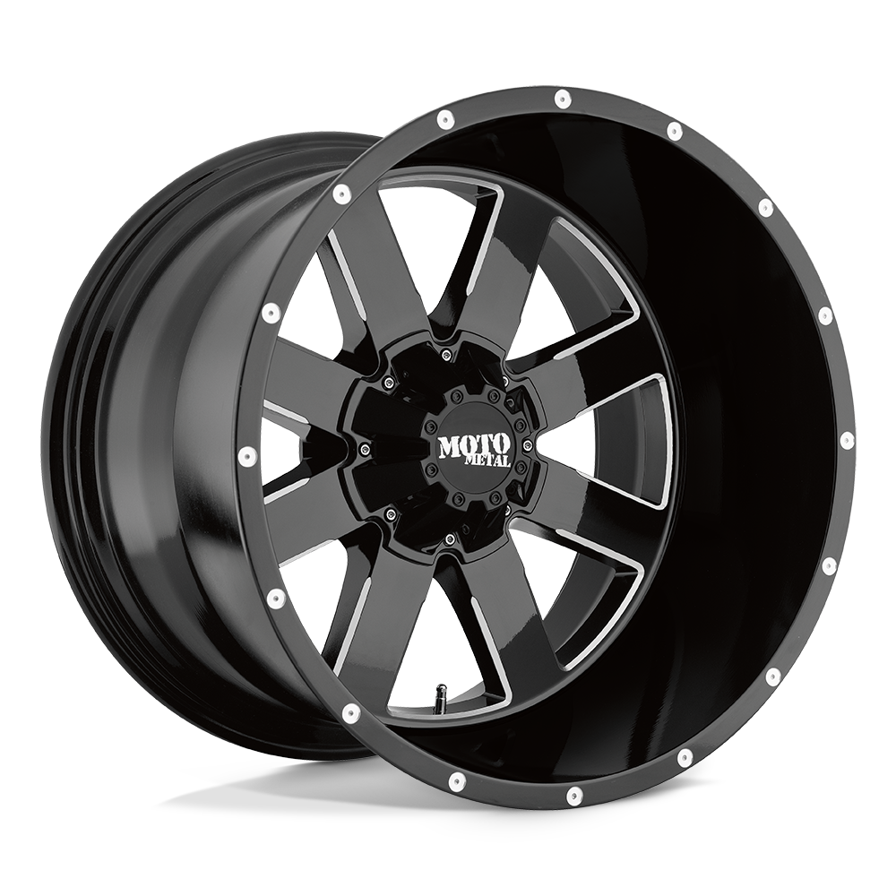Moto Metal MO962 GLOSS BLACK MILLED 18X10 8x180 et-24 124.2