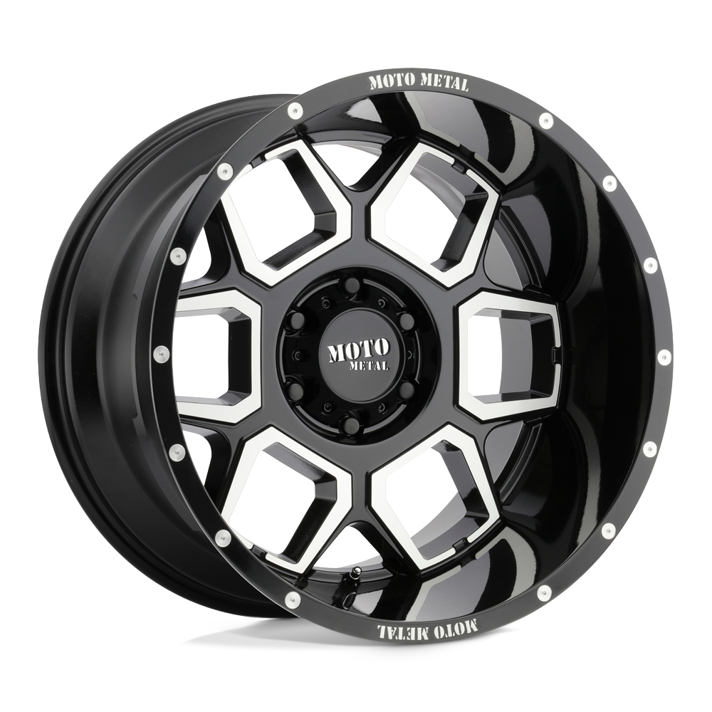 Moto Metal MO981 SPADE GLOSS BLACK MACHINED 20X12 5x127 et-44 72.56