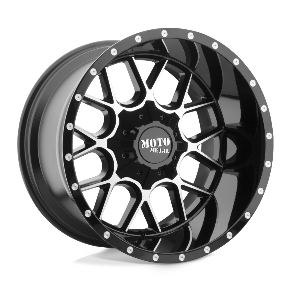 Moto Metal MO986 SIEGE GLOSS BLACK MACHINED 22X10 6x135/6x139.7 et-18 106.1