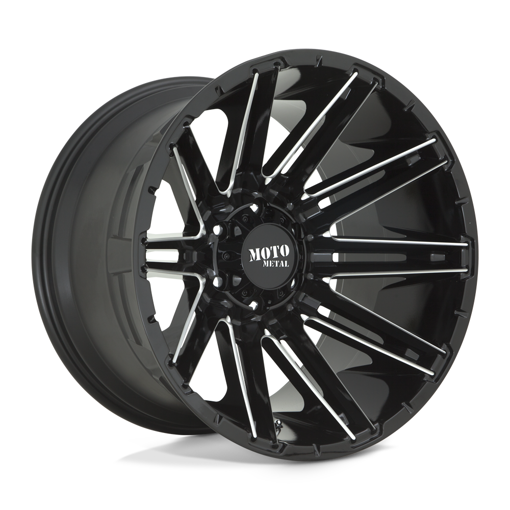 Moto Metal MO998 KRAKEN GLOSS BLACK MILLED 20X12 8x165.1 et-44 125.1