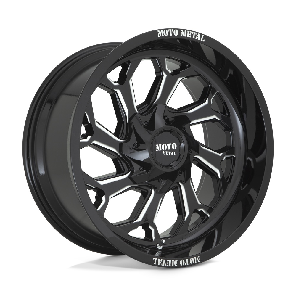 Moto Metal MO999 GLOSS BLACK MILLED 22X12 8x170 et-44 125.1