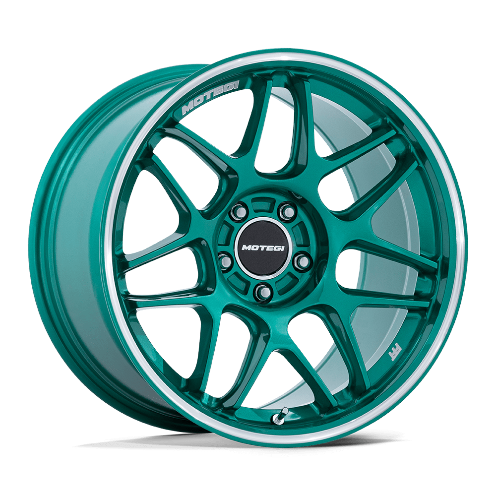 Motegi MR158 TSUBAKI HOKKAIDO GREEN W/ MACHINED LIP 18X8.5 5x112 et42 66.56