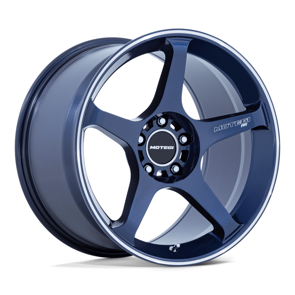 Motegi MR159 BATTLE V OBSIDIAN BLUE W/ MACHINED LIP STRIPE 17X8.5 5x114.3 et45 72.56