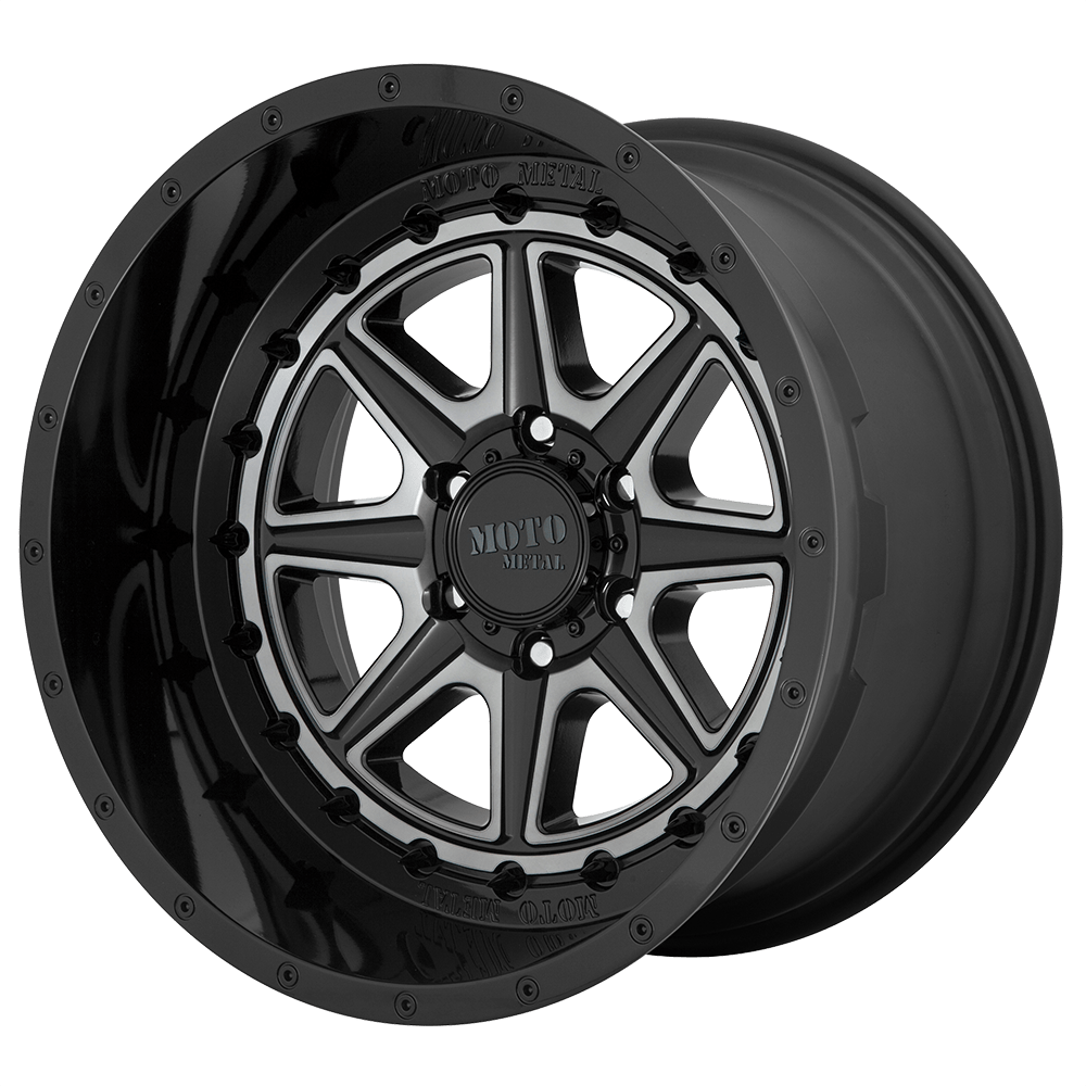 Moto Metal MO801 PHANTOM GLOSS BLACK W/ GRAY TINT 20X12 8x165.1 et-44 125.1