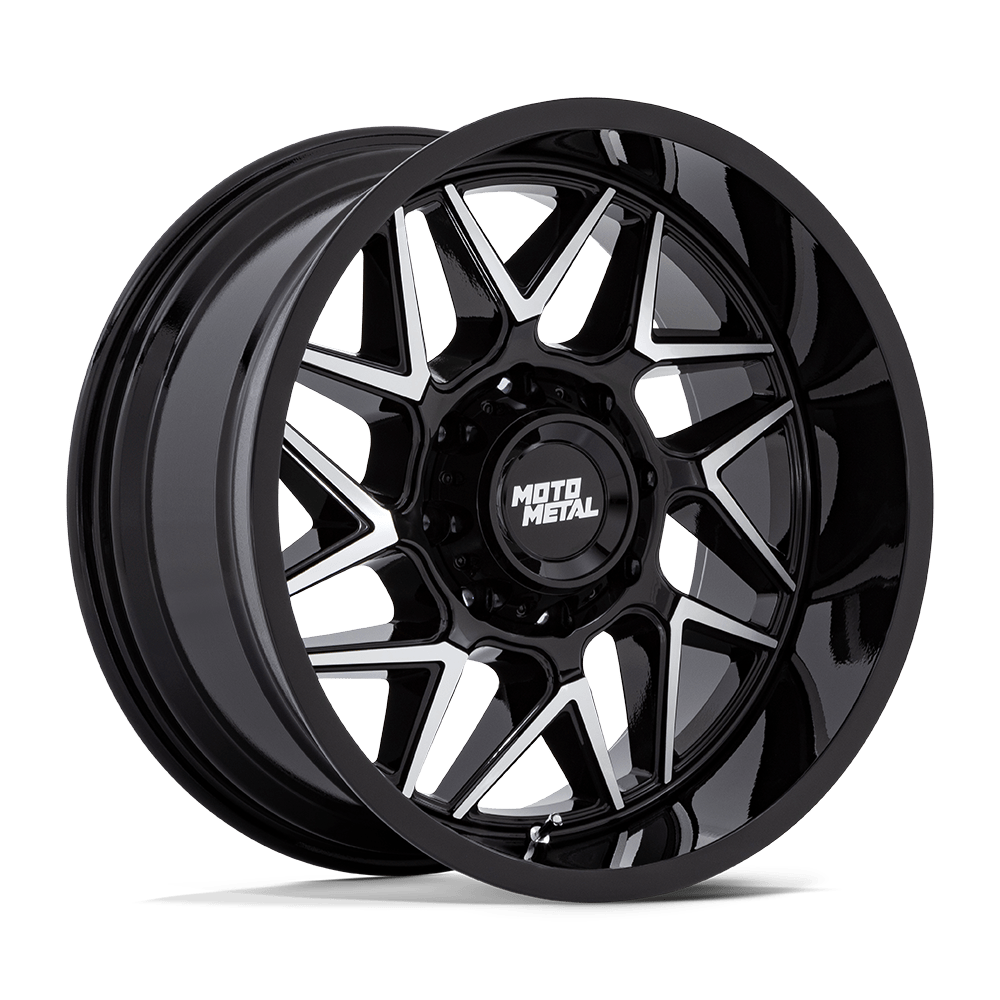 Moto Metal MO812 TURBINE GLOSS BLACK W/ MACHINED FACE 20X9 8x180 et20 124.2