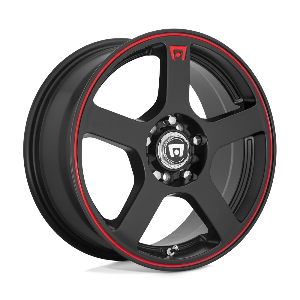 Motegi MR116 FS5 MATTE BLACK W/ RED STRIPE 16X7 4x108/4x114.3 et40 72.56
