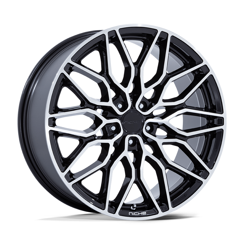 Niche 1PC NC277 CALABRIA 5 GLOSS BLACK MACHINED 22X10.5 5x115 et18 72.56