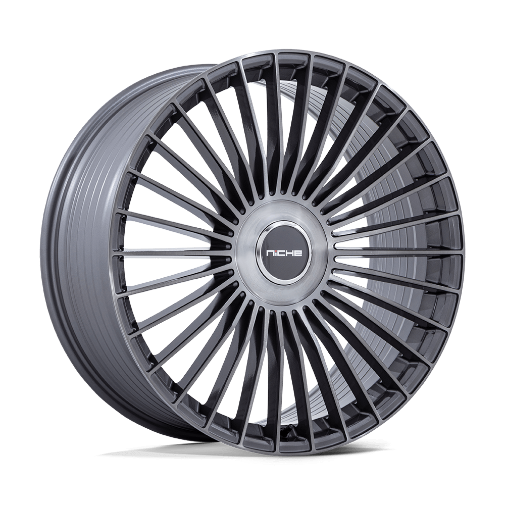 Niche 1PC NC282 SERENE GLOSS TITANIUM BRUSHED 22X10 5x130 et20 84.1