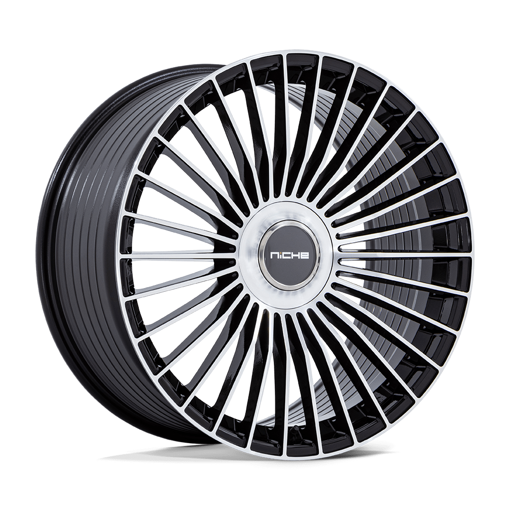 Niche 1PC NC282 SERENE GLOSS BLACK W/ MACHINED FACE 20X9 5x108/5x112 et45 72.56