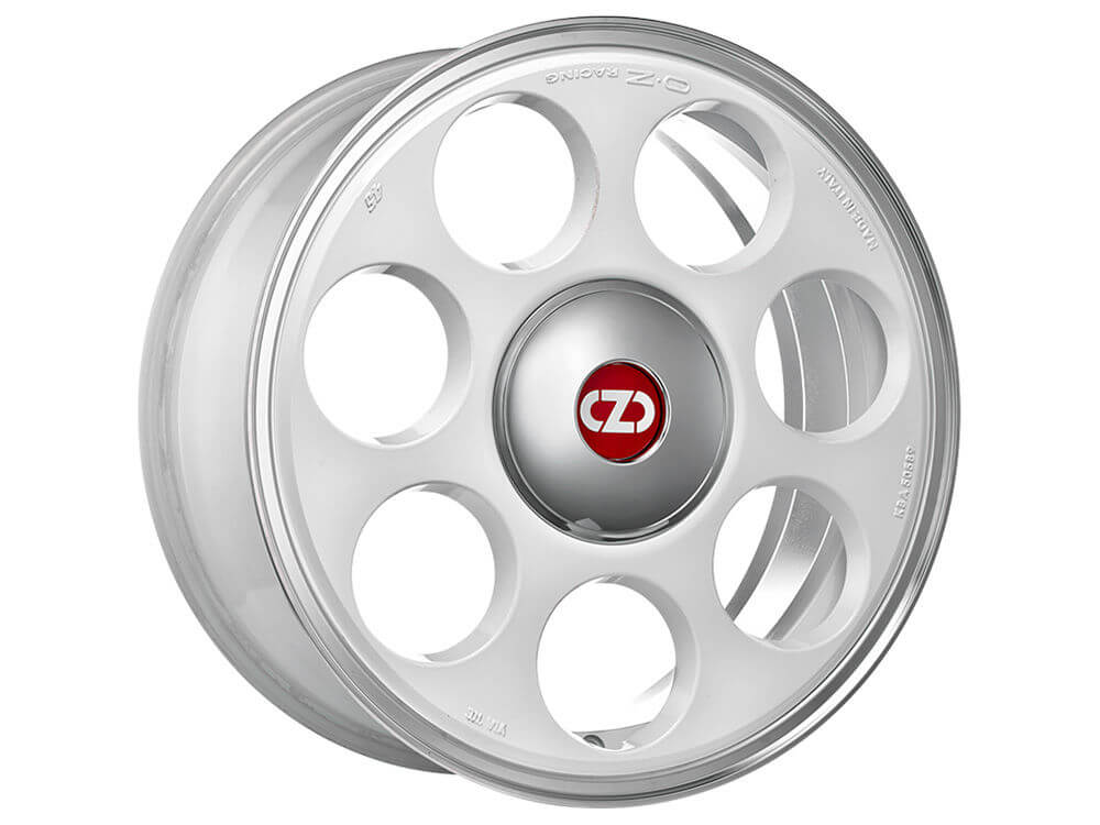 OZ ANNIVERSARY 45 RACE WHITE DIAMOND LIP 17X7 4X108 et47 CBN/A W01A08053WD