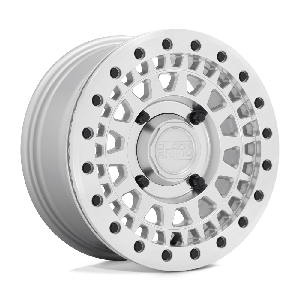 Black Rhino Powersports PARKER UTV BEADLOCK SILVER W/ MIRROR CUT FACE 15X7 4x156 et51 132