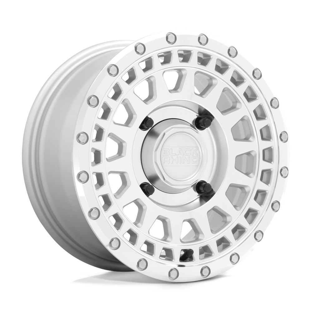 Black Rhino Powersports PARKER UTV SILVER W/ MIRROR CUT FACE 15X7 4x156 et51 132