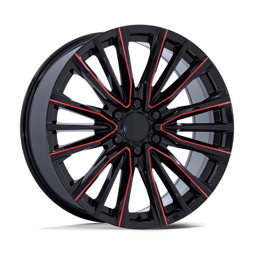 Performance Replicas PR223 GLOSS BLACK MILLED RED 26X10 6x139.7 et28 78.1